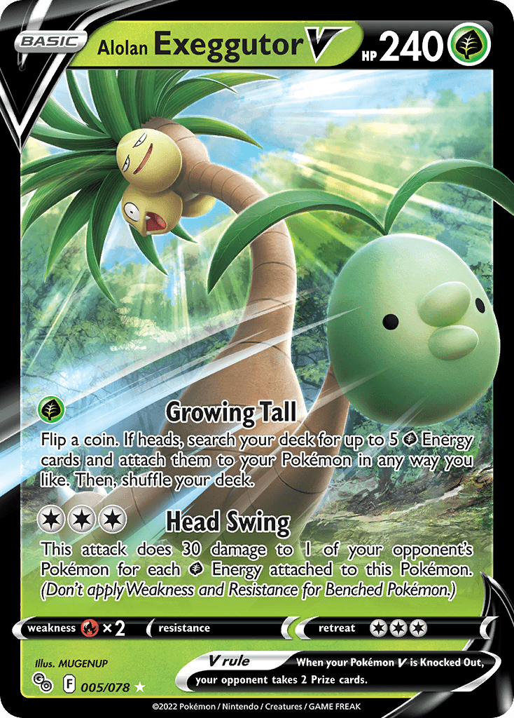 Alolan Exeggutor V Pokémon card