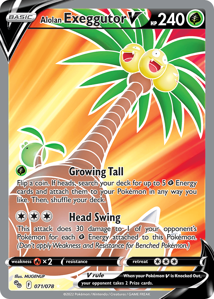 Alolan Exeggutor V Pokémon card