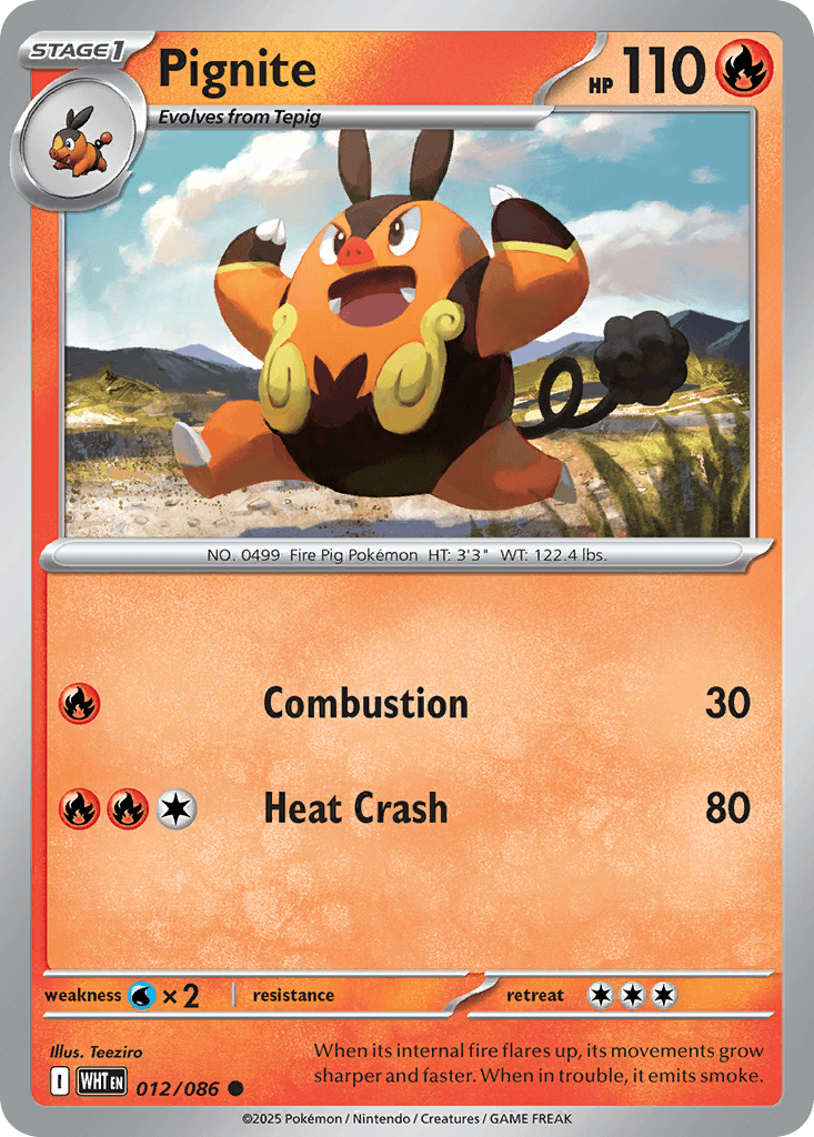 Pignite Pokémon card