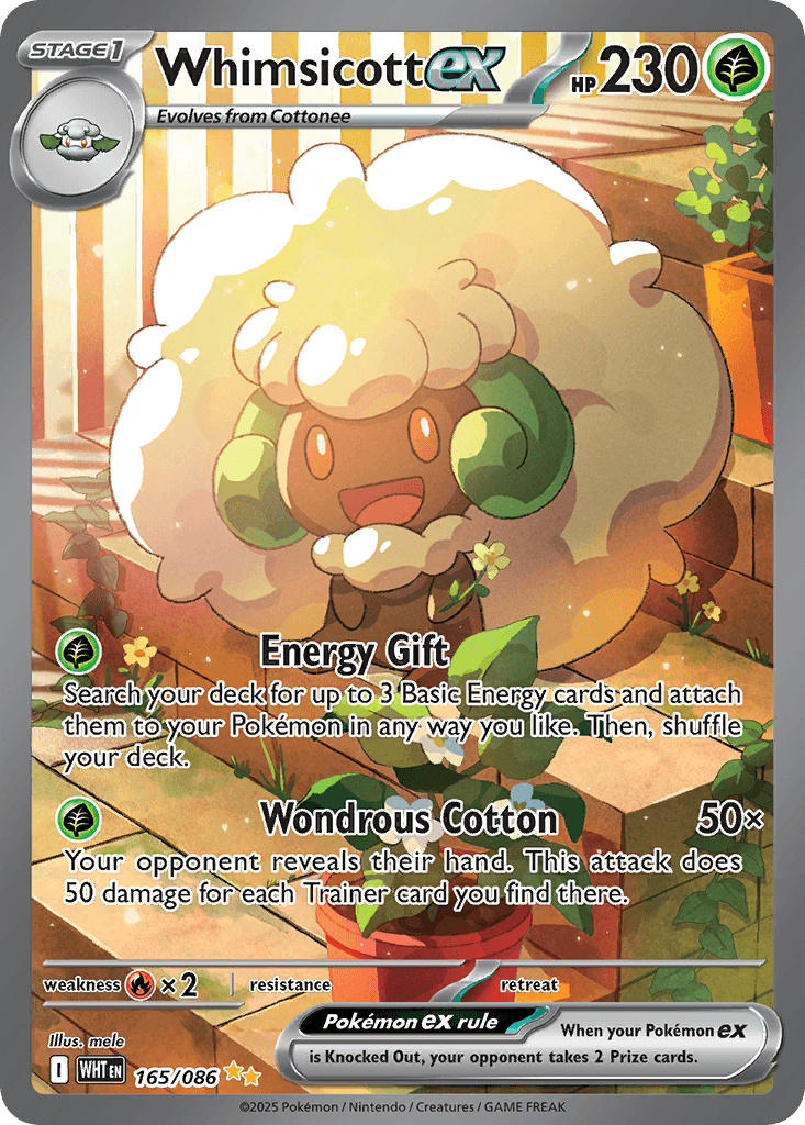 Whimsicott ex Pokémon card
