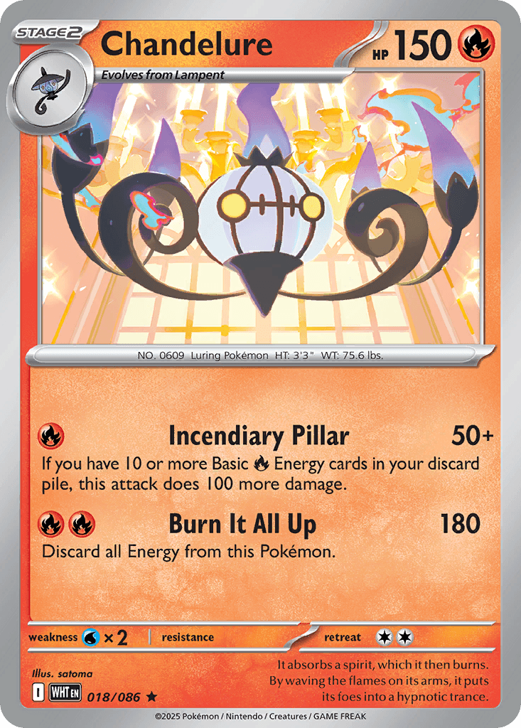 Chandelure Pokémon card