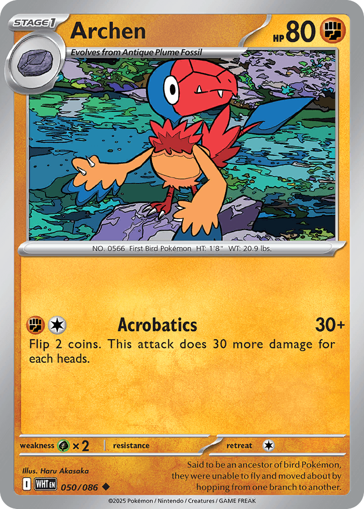 Archen Pokémon card