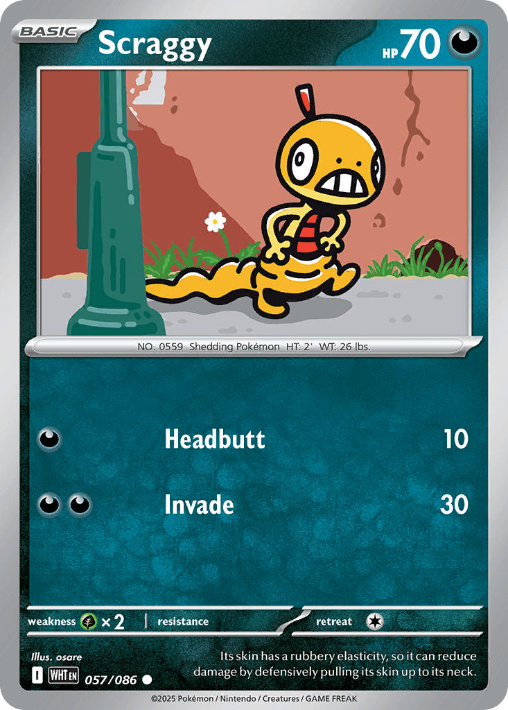 Scraggy Pokémon card