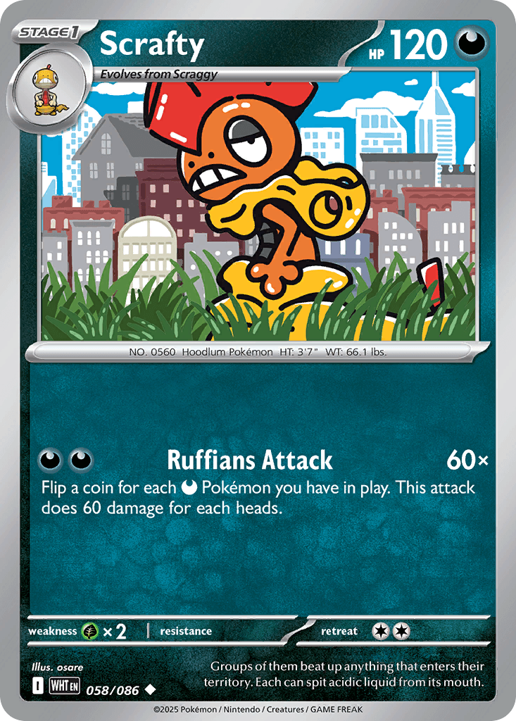 Scrafty Pokémon card