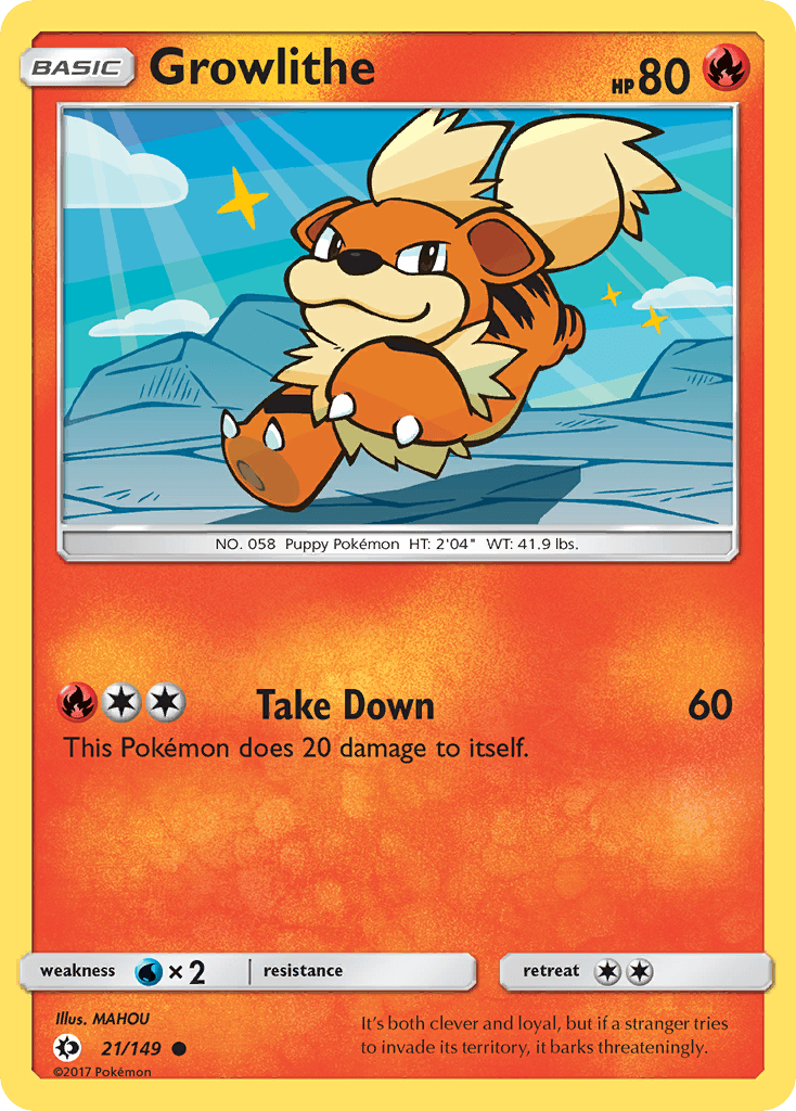 Growlithe Pokémon card