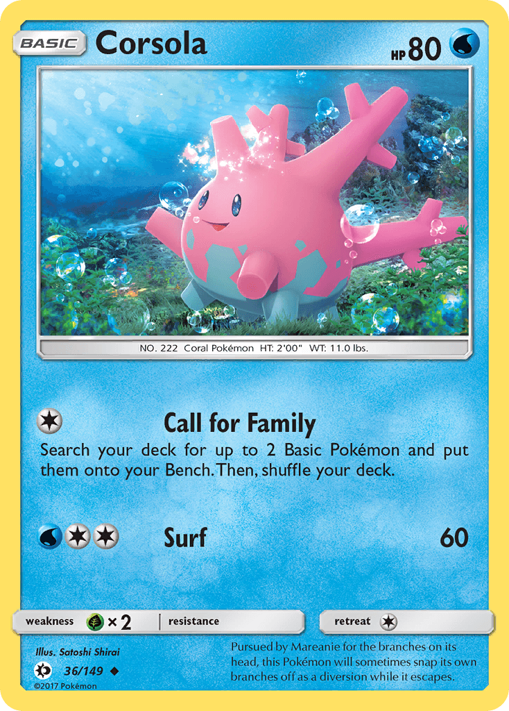 Corsola Pokémon card