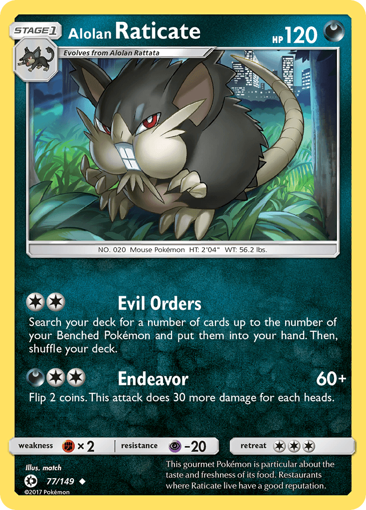 Alolan Raticate Pokémon card