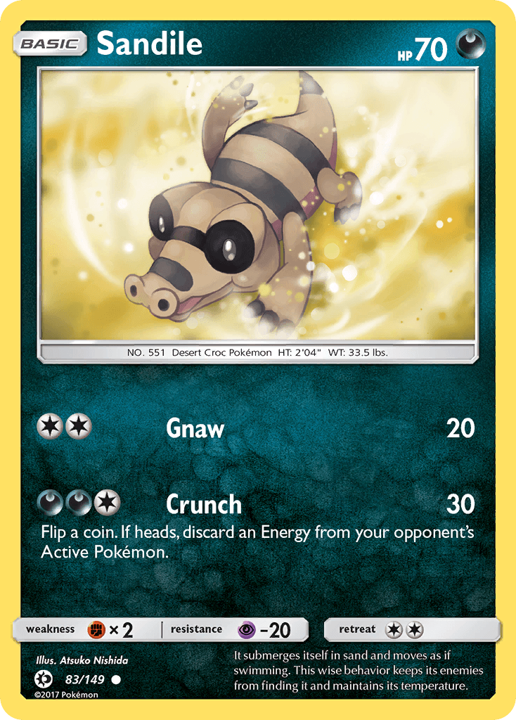 Sandile Pokémon card