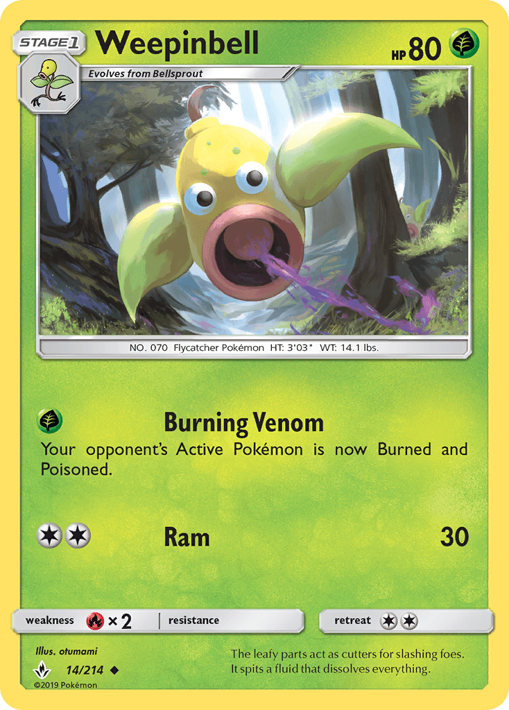 Weepinbell Pokémon card