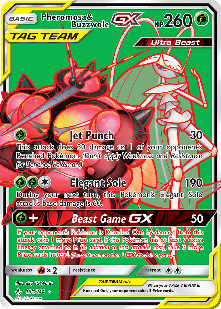 Pheromosa & Buzzwole-GX Pokémon card
