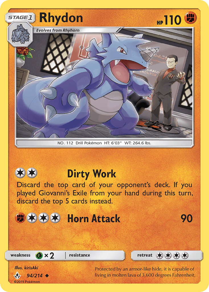 Rhydon Pokémon card