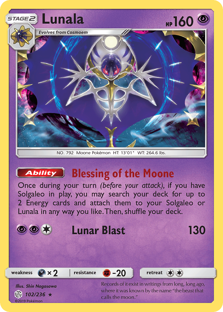 Lunala Pokémon card