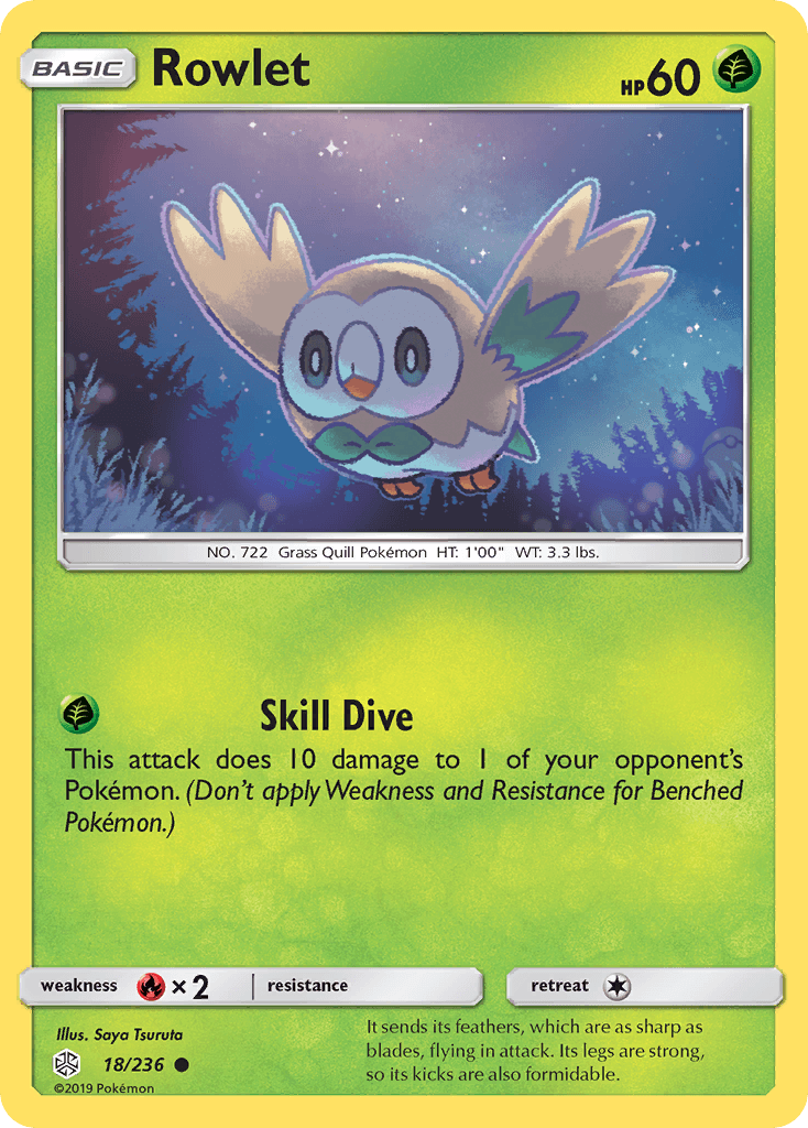 Rowlet Pokémon card