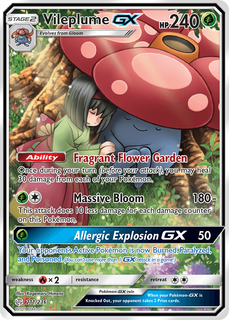 Vileplume-GX Pokémon card