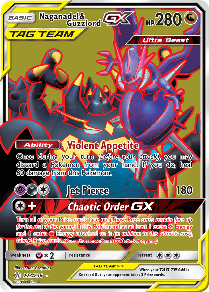 Naganadel & Guzzlord-GX Pokémon card