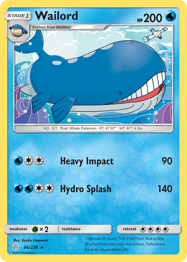 Wailord Pokémon card