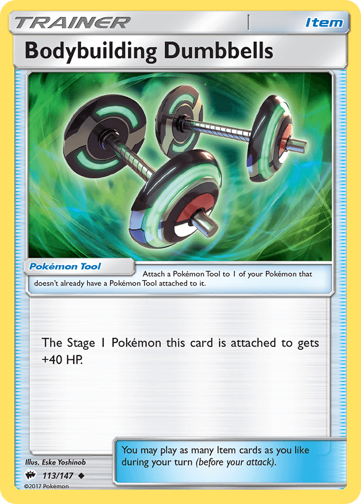 Bodybuilding Dumbbells Pokémon card