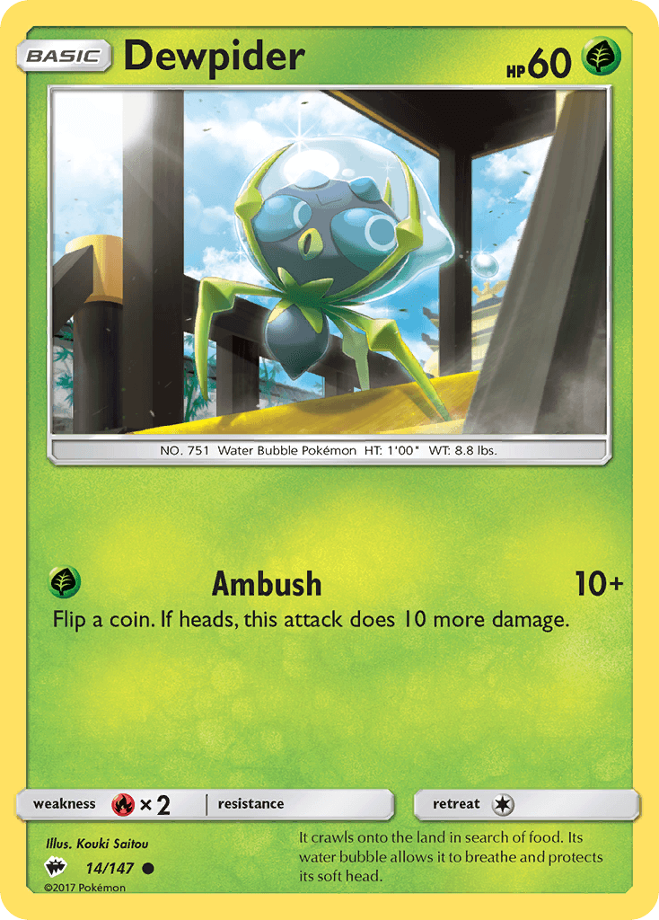 Dewpider Pokémon card