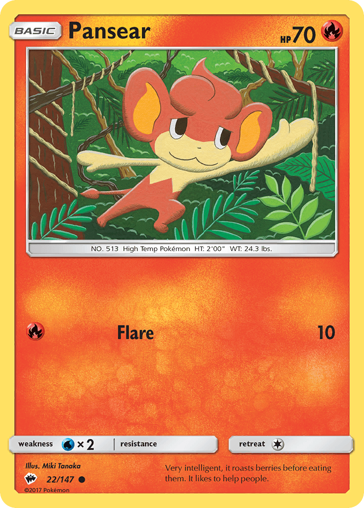 Pansear Pokémon card