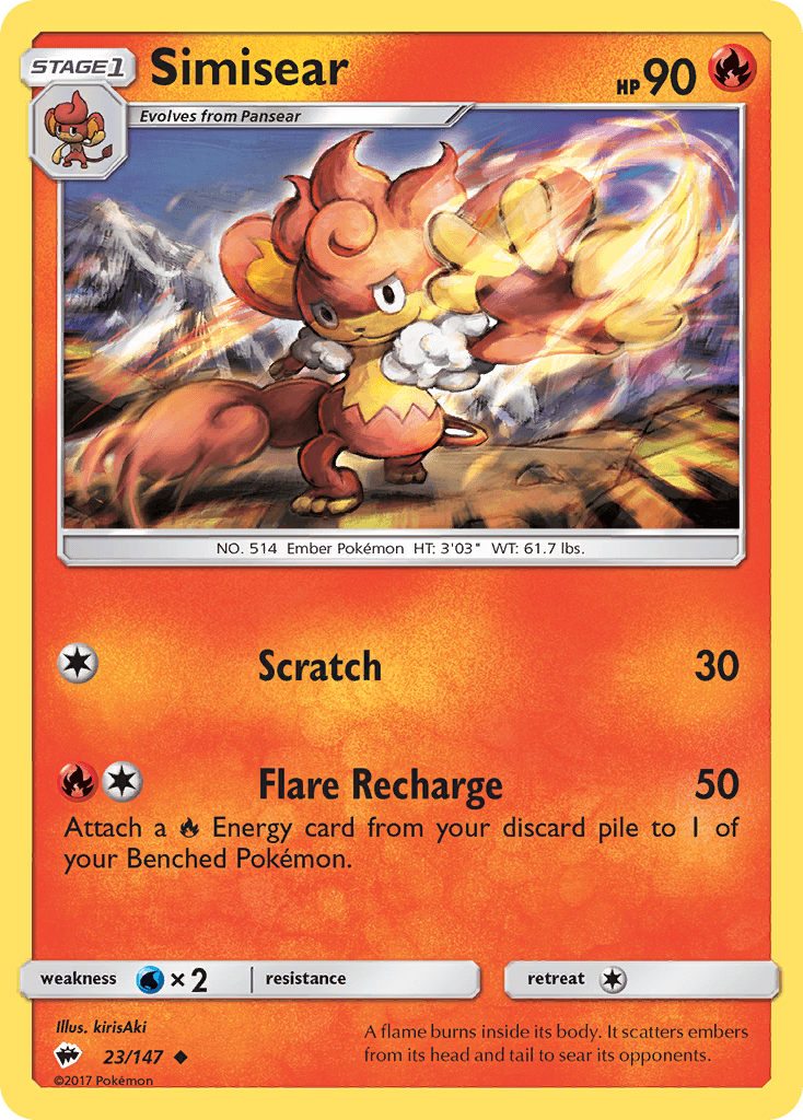 Simisear Pokémon card