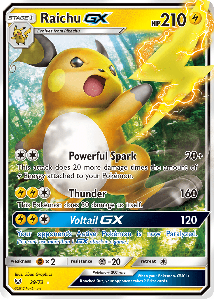Raichu-GX Pokémon card