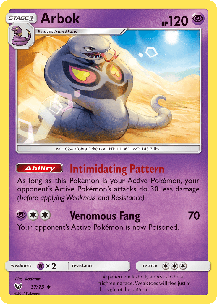 Arbok Pokémon card