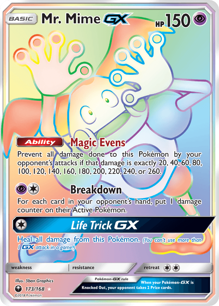 Mr. Mime-GX Pokémon card