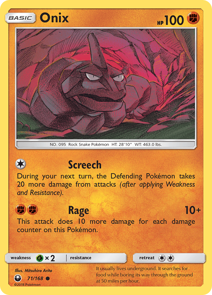 Onix Pokémon card