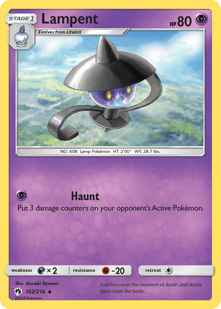 Lampent Pokémon card