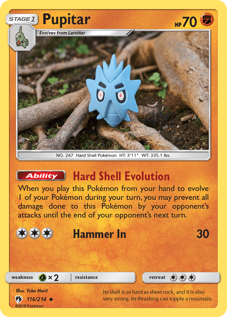 Pupitar Pokémon card