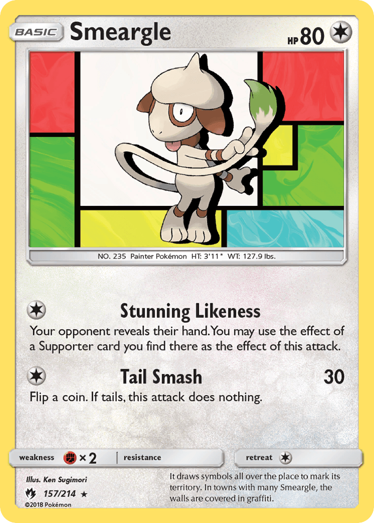 Smeargle Pokémon card
