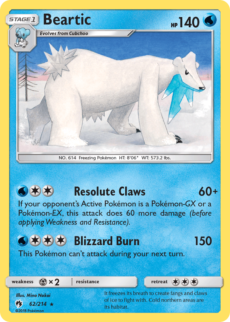 Beartic Pokémon card