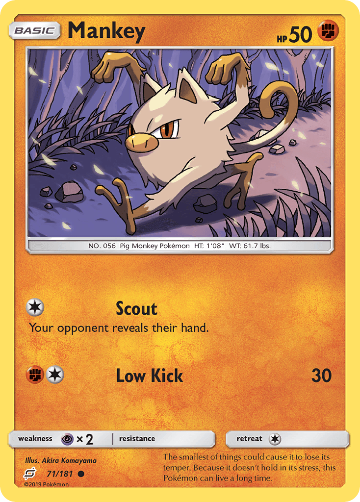 Mankey Pokémon card