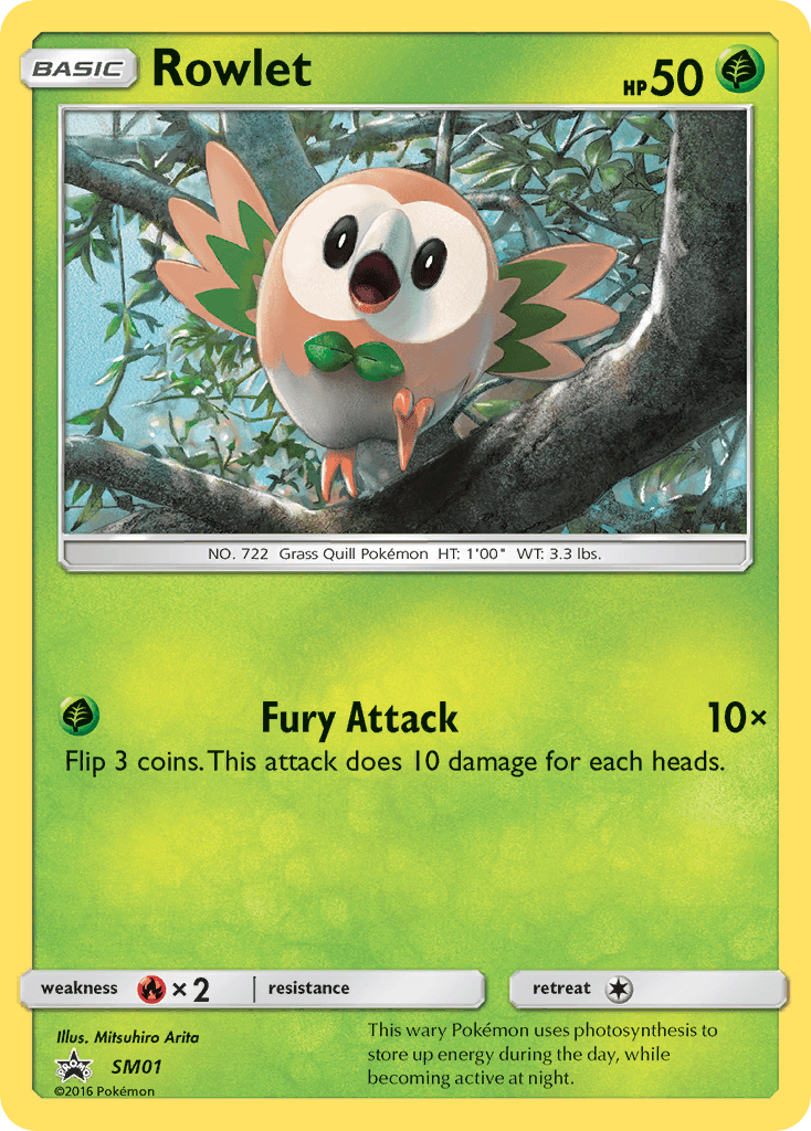 Rowlet Pokémon card