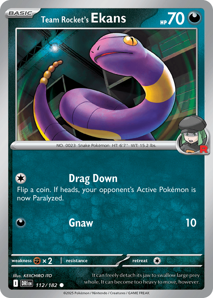 Team Rocket's Ekans Pokémon card