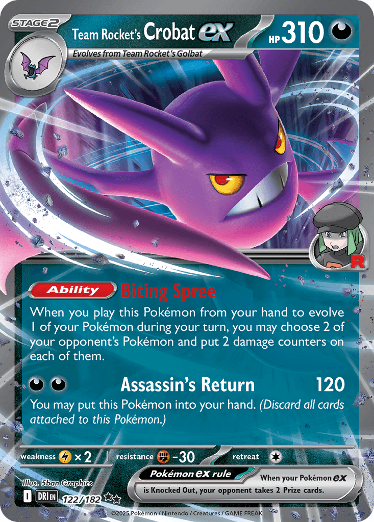 Team Rocket's Crobat ex Pokémon card