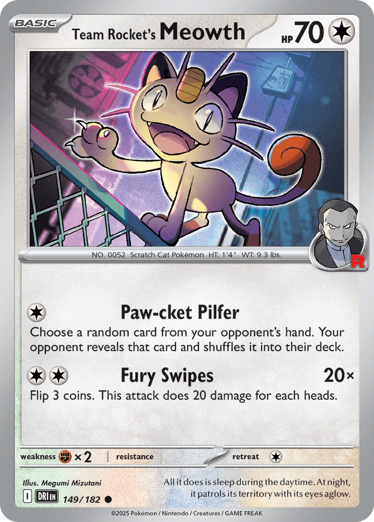 Team Rocket's Meowth Pokémon card
