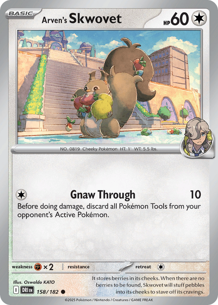 Arven's Skwovet Pokémon card