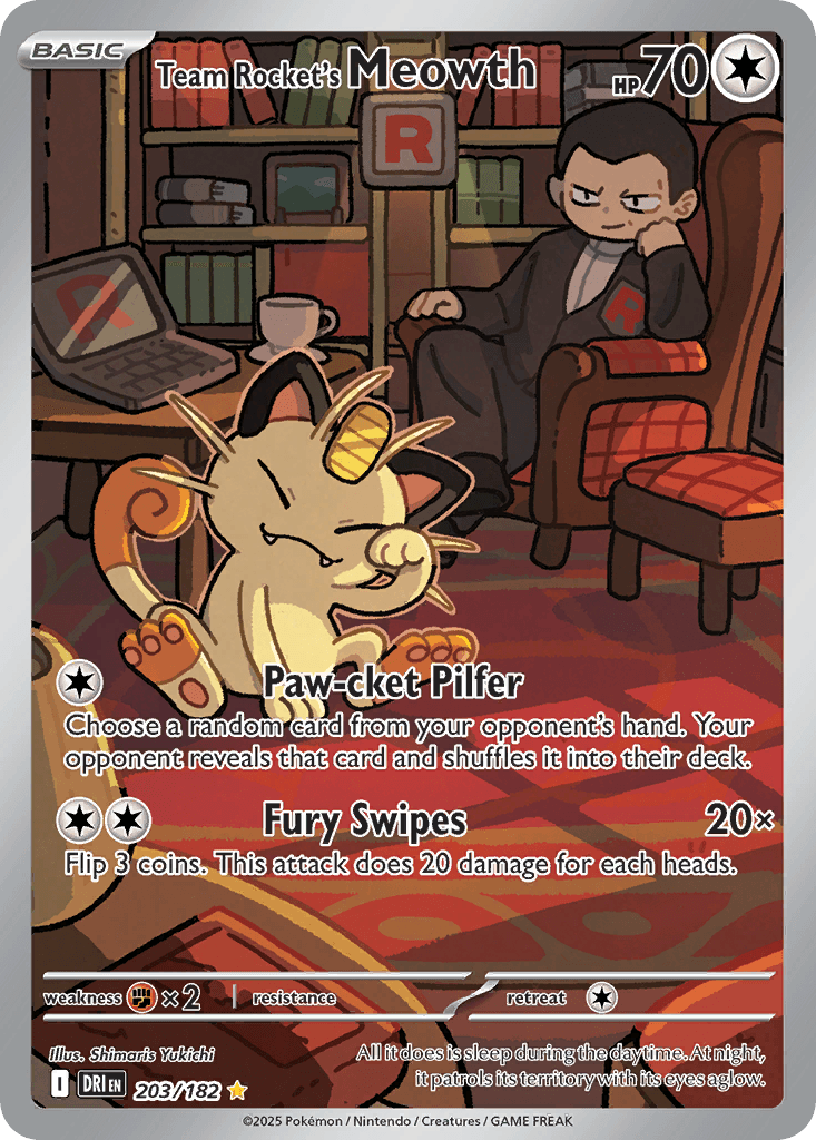 Team Rocket's Meowth Pokémon card