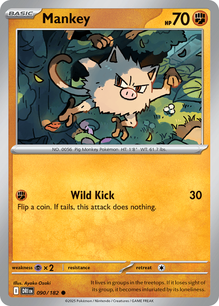 Mankey Pokémon card