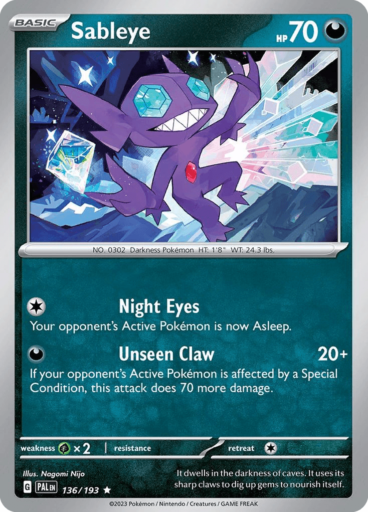 Sableye Pokémon card