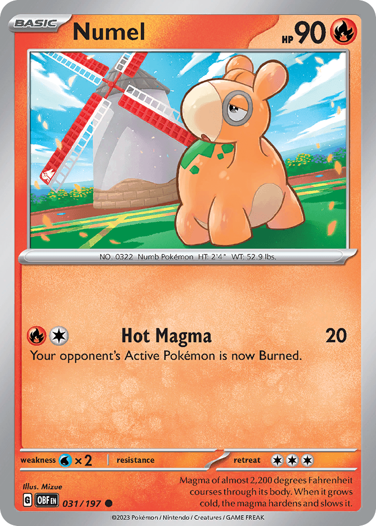 Numel Pokémon card