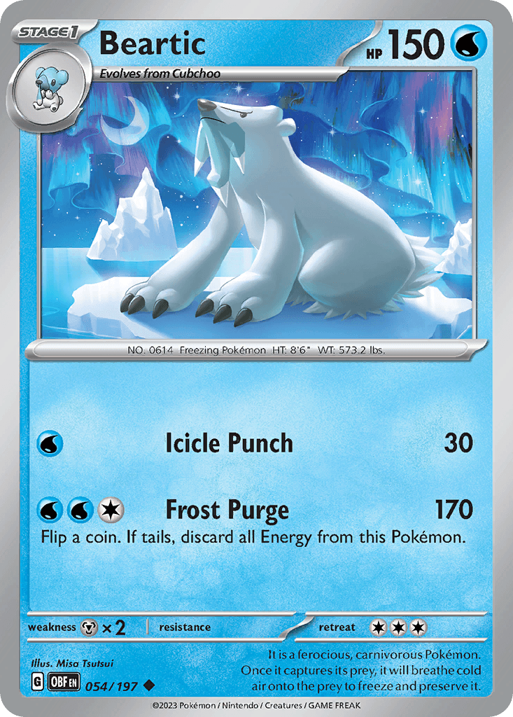 Beartic Pokémon card