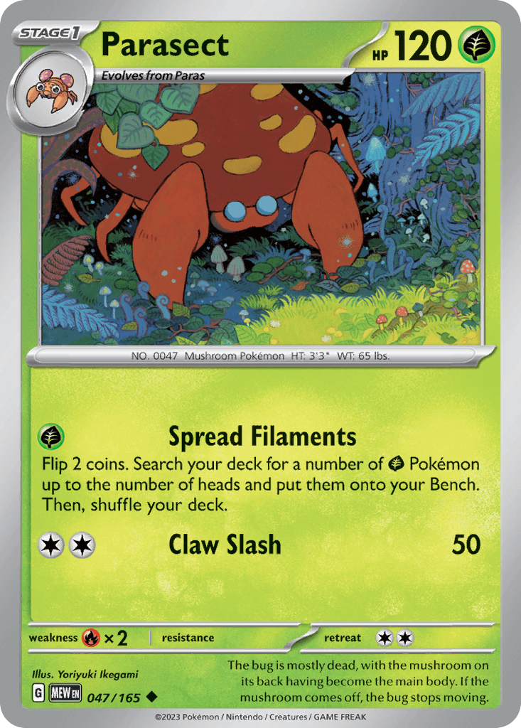 Parasect Pokémon card