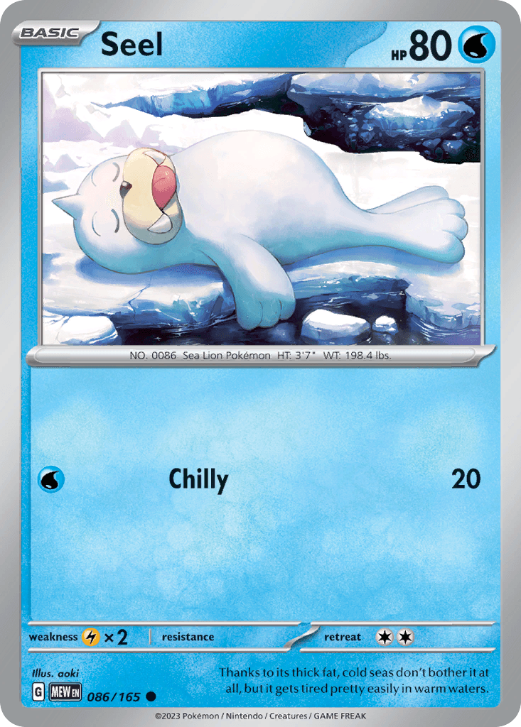 Seel Pokémon card