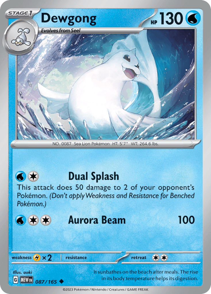 Dewgong Pokémon card