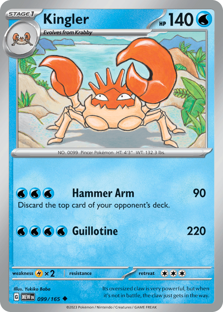 Kingler Pokémon card