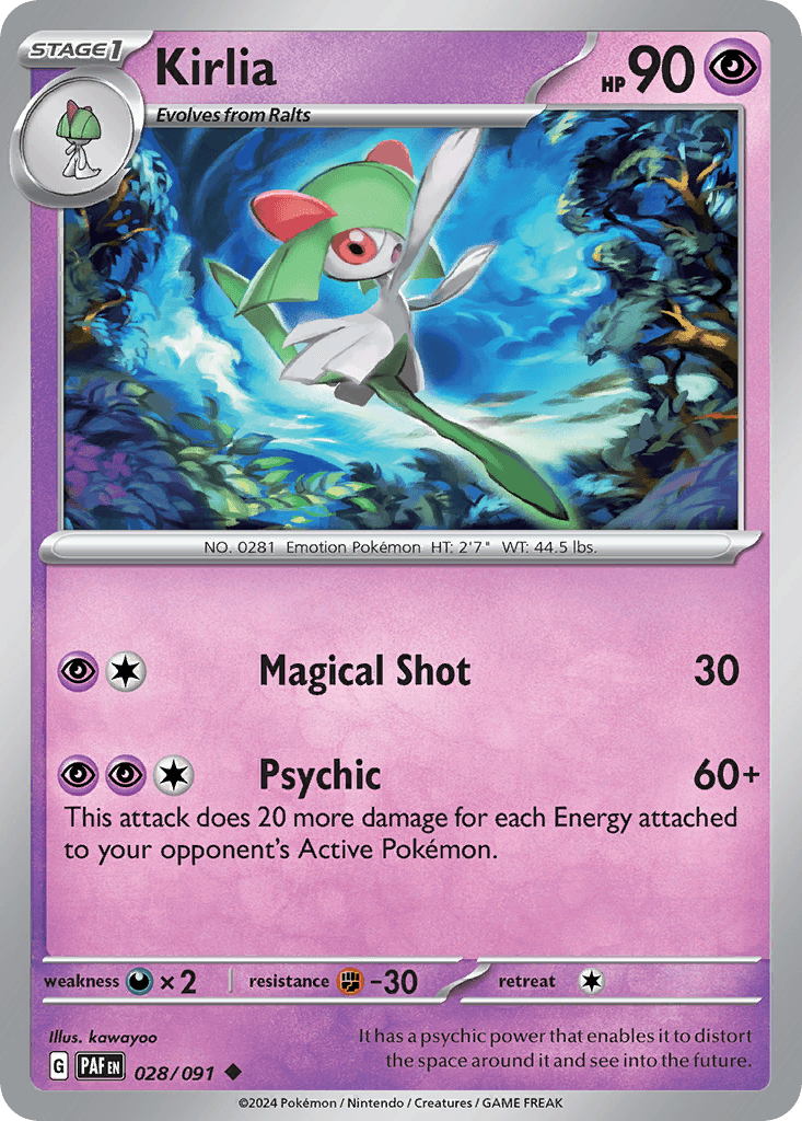 Kirlia Pokémon card