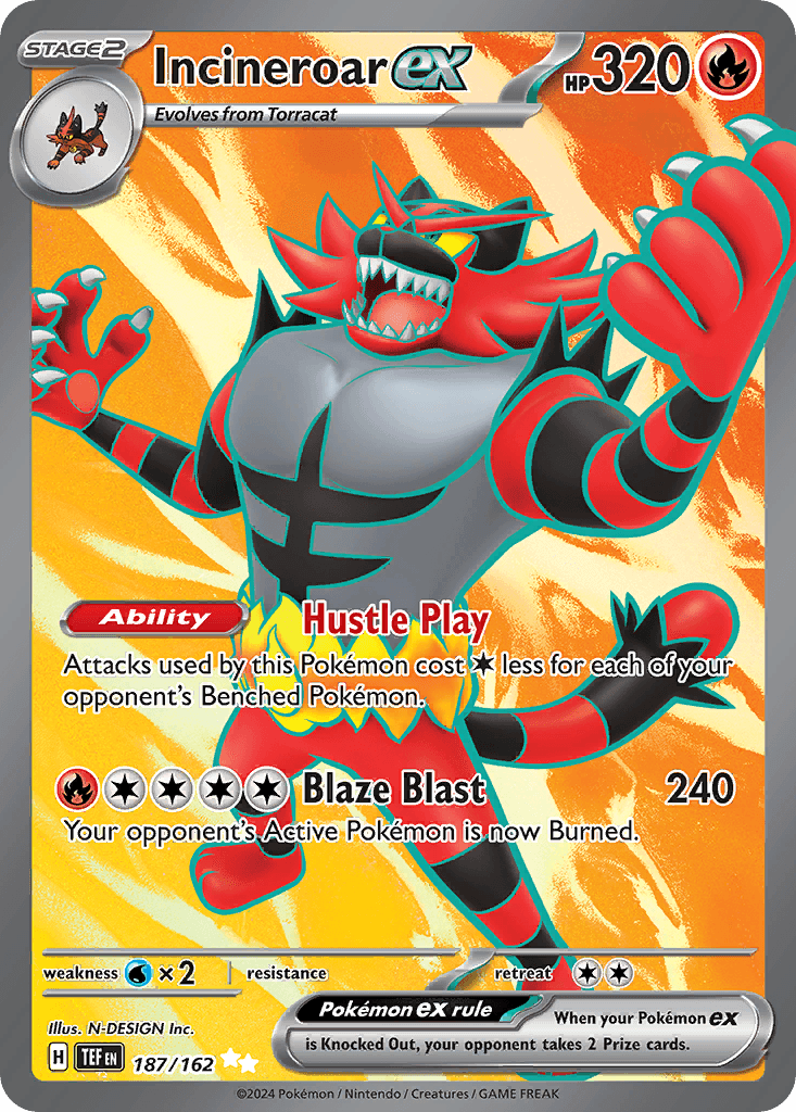 Incineroar ex Pokémon card