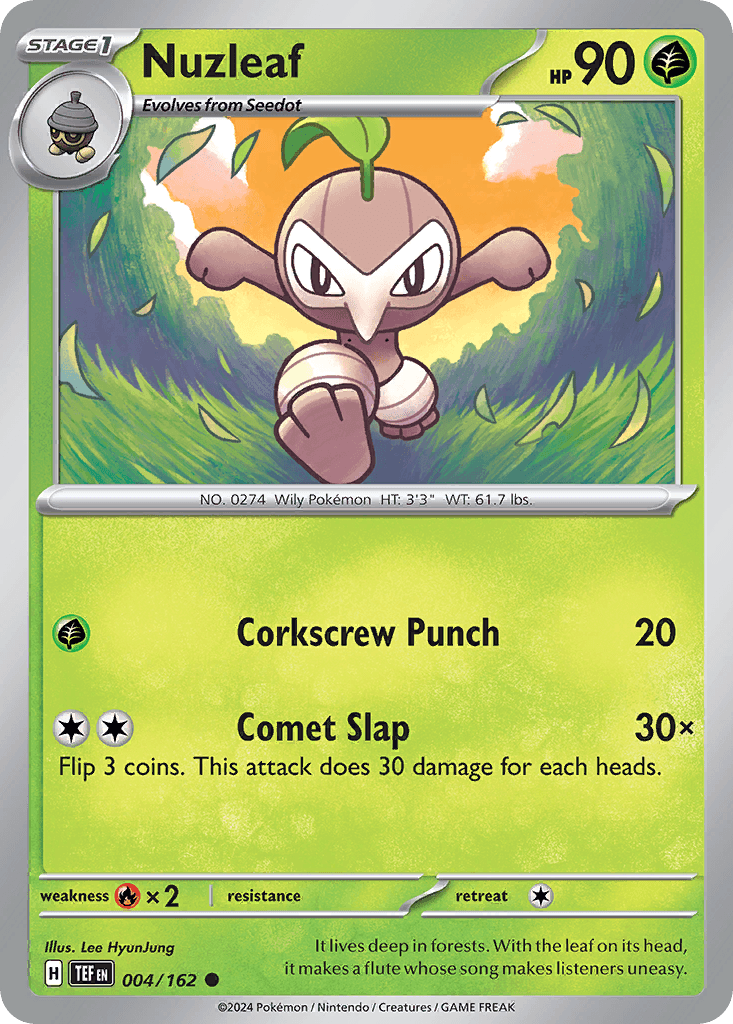 Nuzleaf Pokémon card